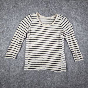Motherhood Maternity Women's Long Sleeve Pullover Top Striped  Blue & White Size